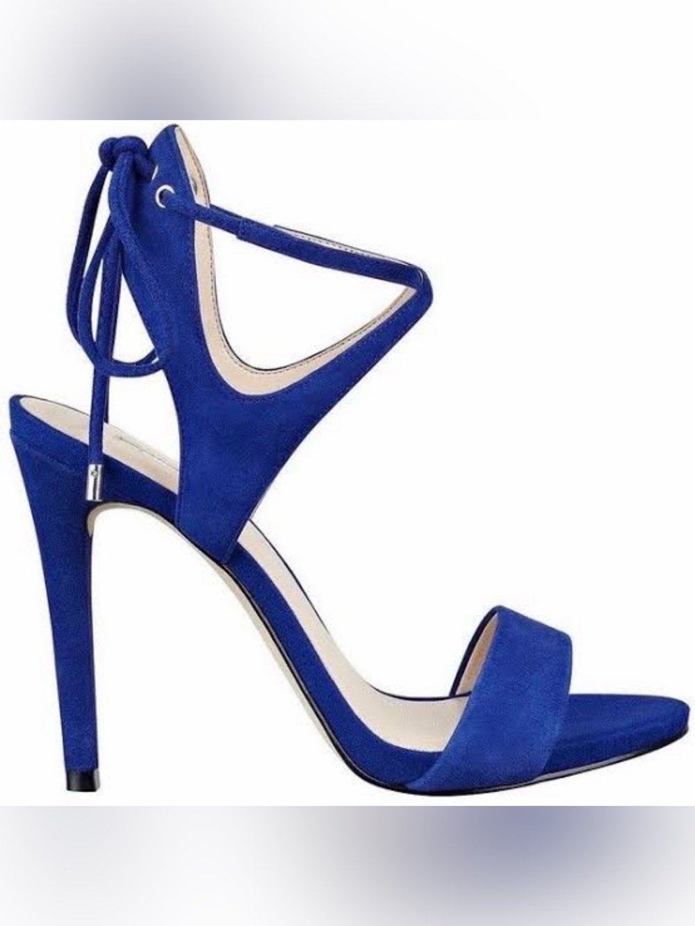 GUESS Cobalt Blue Suede Ankle-Tie Heels